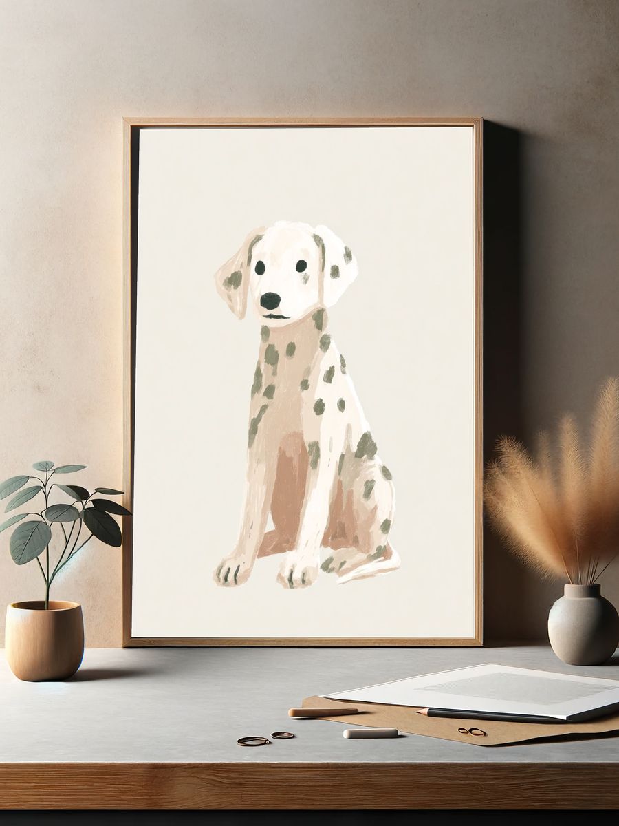 Dalmatian Puppy — Illustration Print. — room view 2