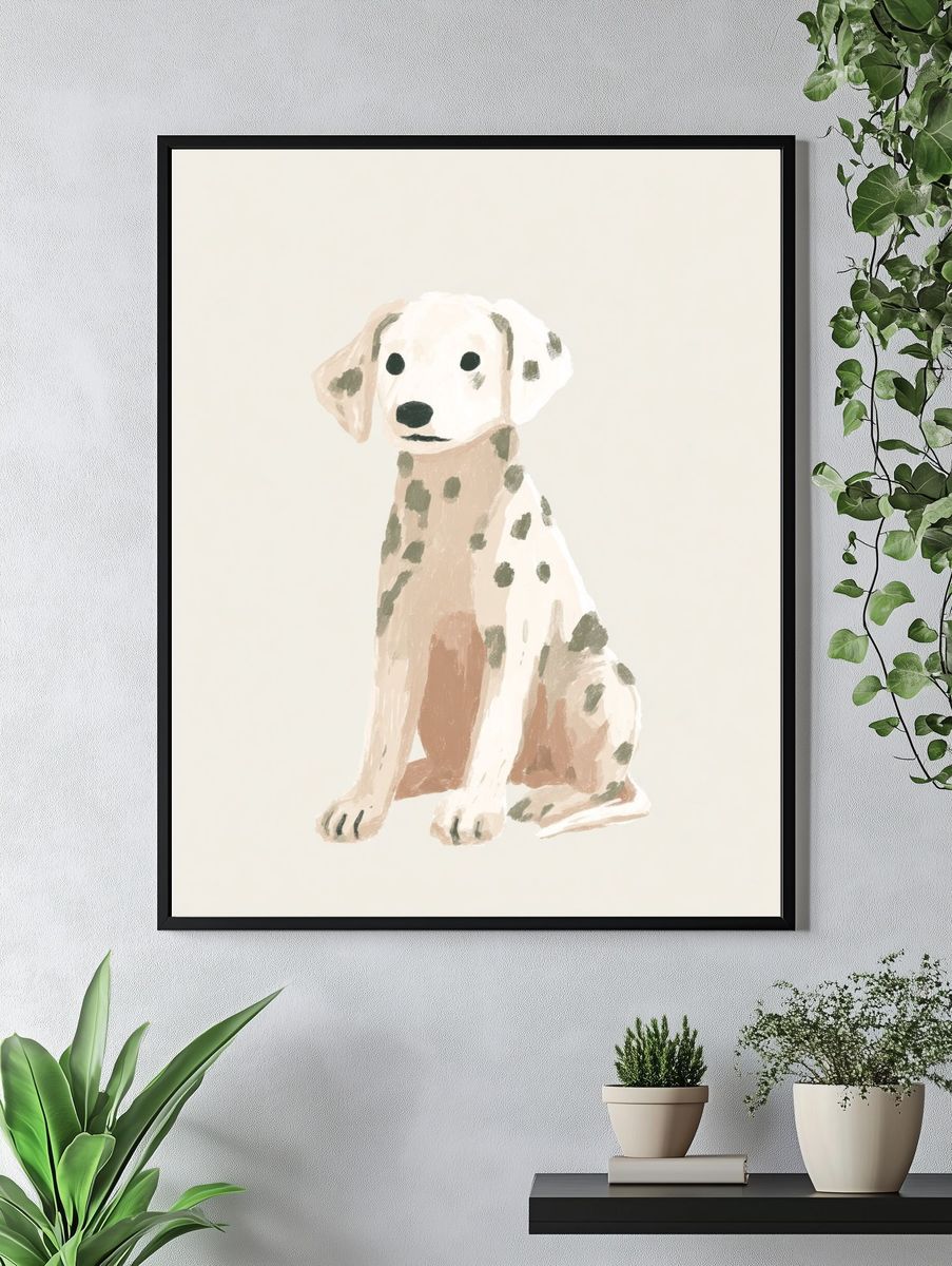 Dalmatian Puppy — Illustration Print. — room view 4