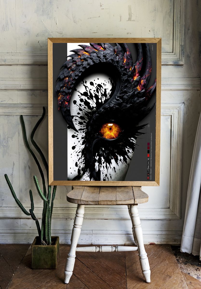 Dragon Eye Dark Fantasy Poster. — room view 1