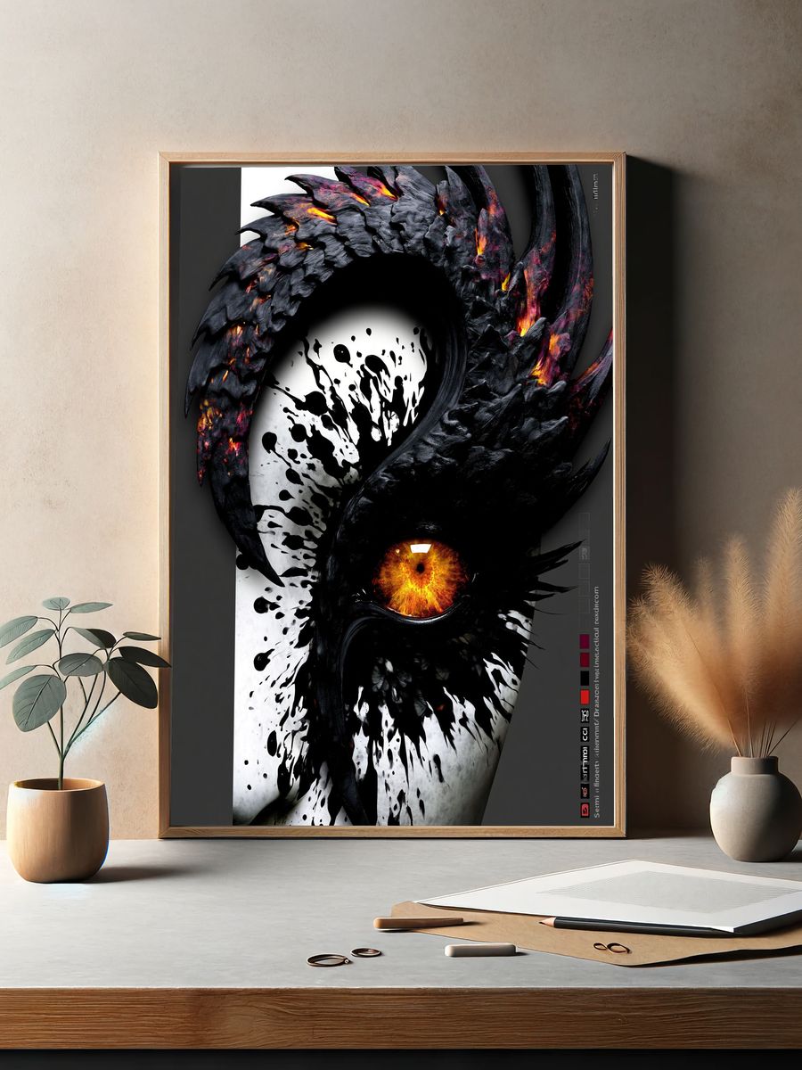 Dragon Eye Dark Fantasy Poster. — room view 2