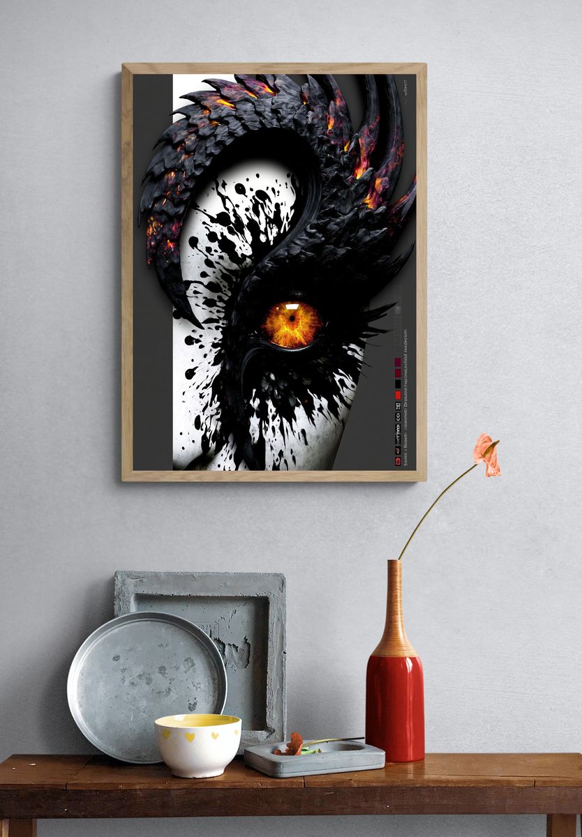 Dragon Eye Dark Fantasy Poster. — room view 3