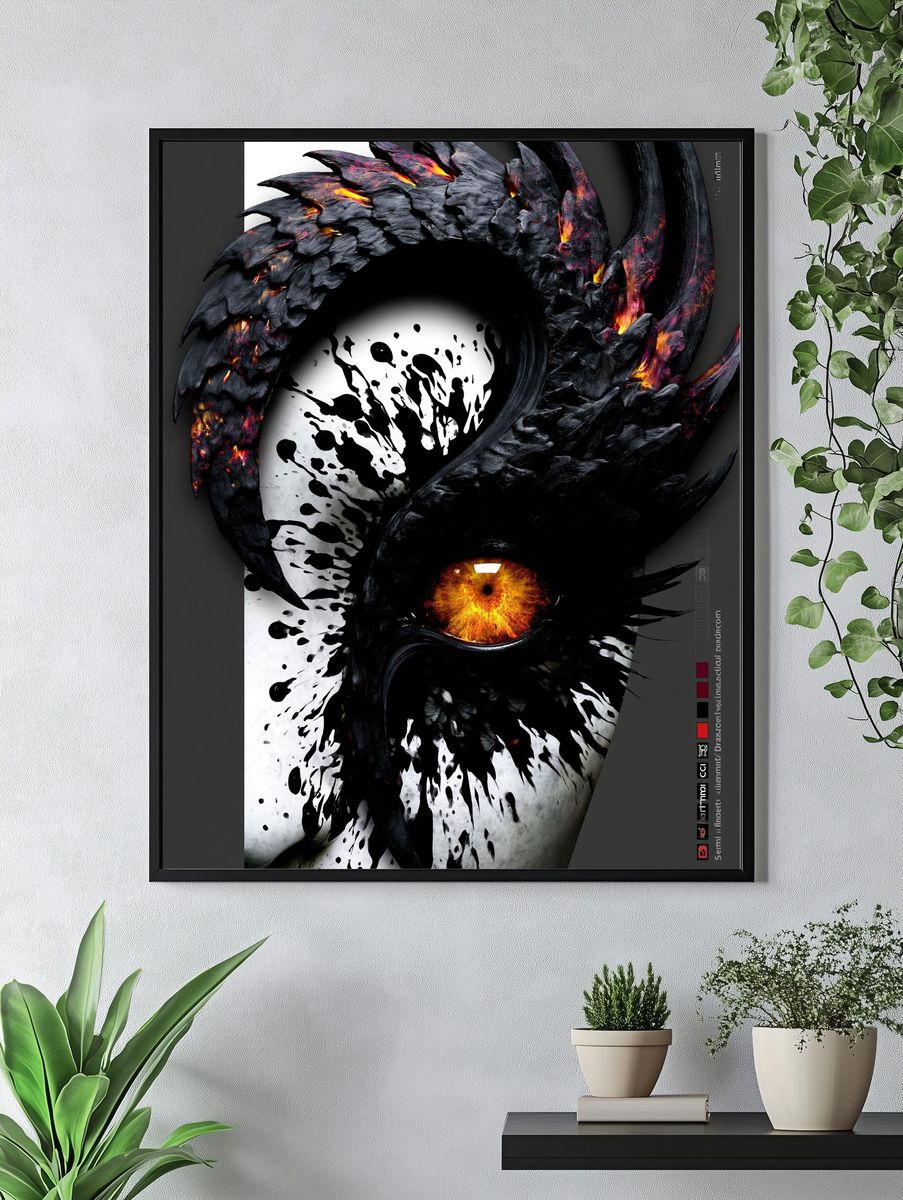 Dragon Eye Dark Fantasy Poster. — room view 4