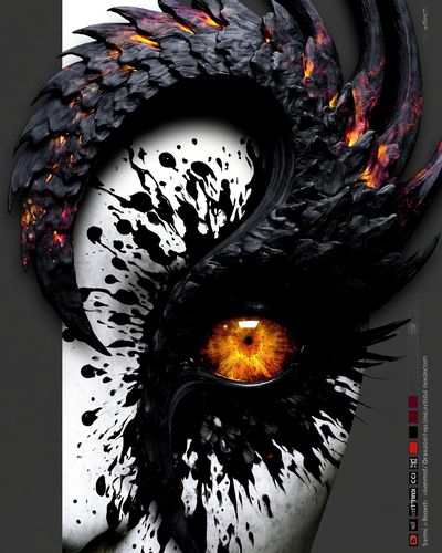 Dragon Eye Dark Fantasy Poster. poster