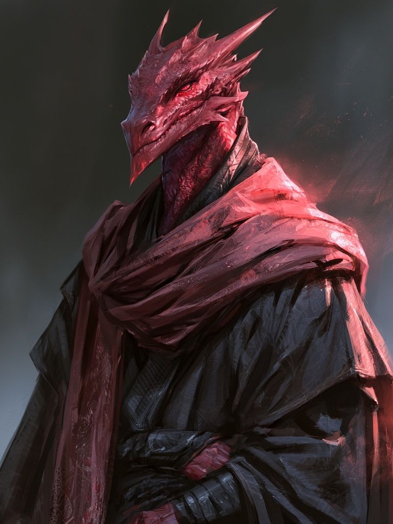 Crimson Dragon Warrior Digital Art Poster. poster — illustration art