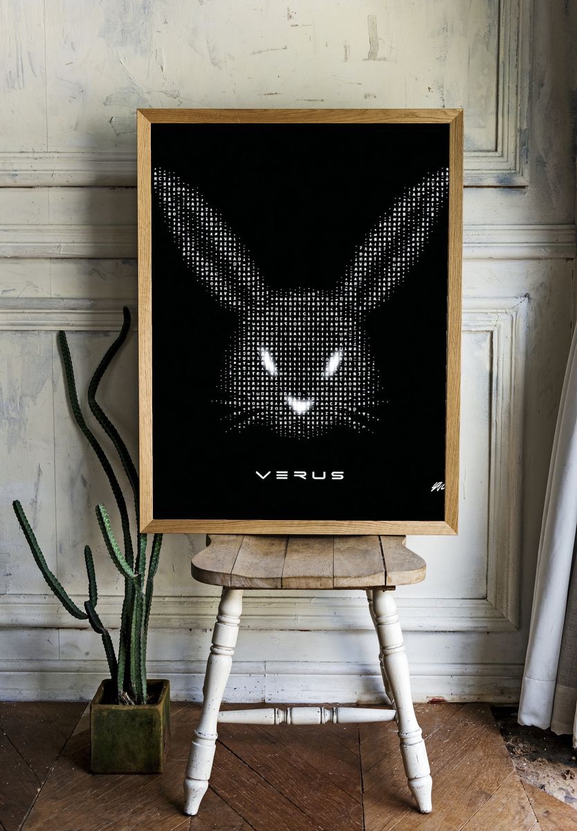 Digital Rabbit — Modern Art Print. — room view 1