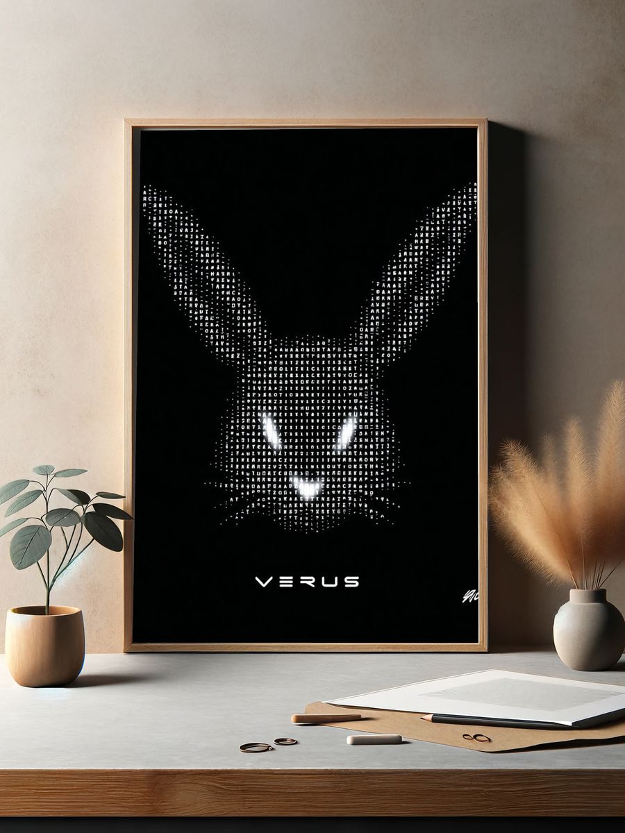Digital Rabbit — Modern Art Print. — room view 2