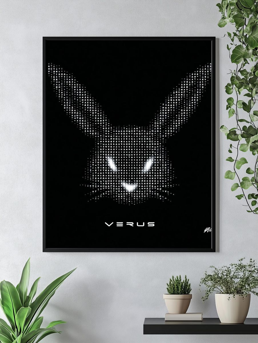 Digital Rabbit — Modern Art Print. — room view 4