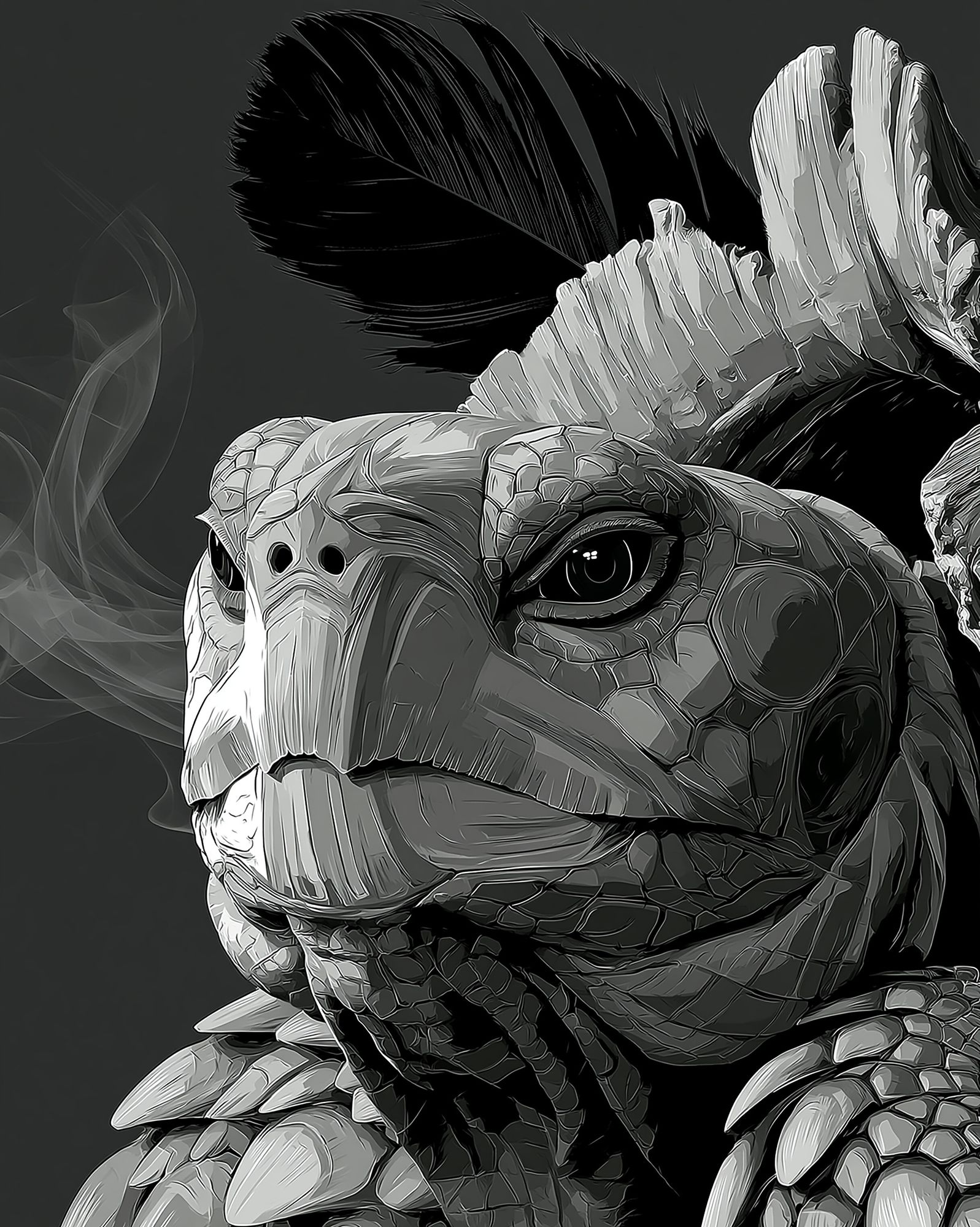 Dragon Warrior Portrait Poster. poster — illustration art