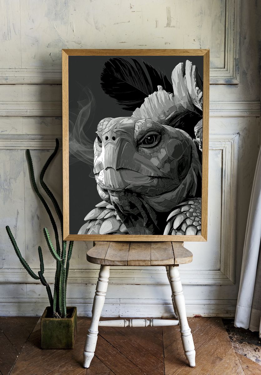 Dragon Warrior Portrait Poster. room preview