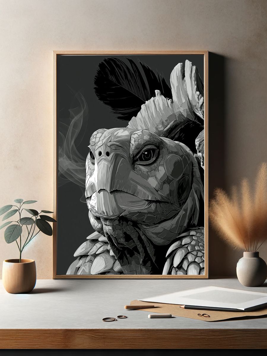Dragon Warrior Portrait Poster. — room view 2