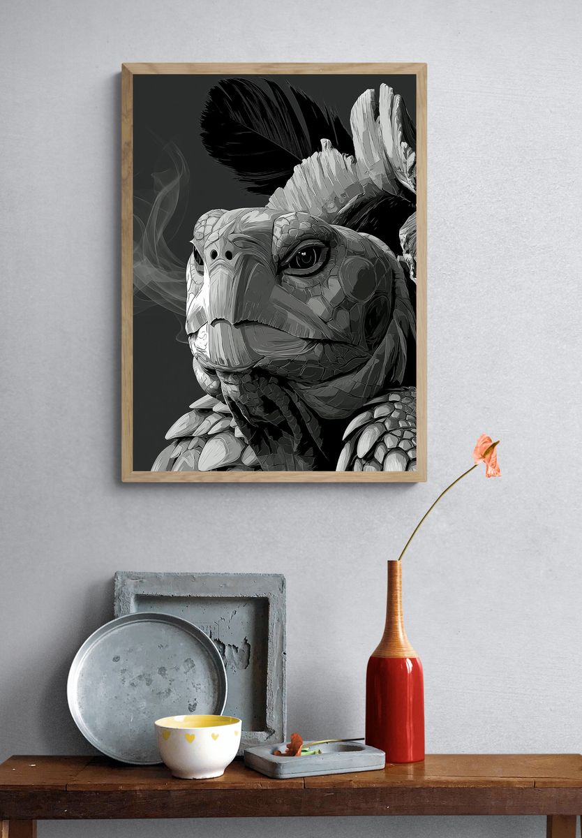 Dragon Warrior Portrait Poster. — room view 3