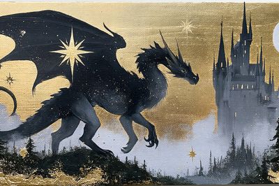 Dragon and Castle Fantasy Print.