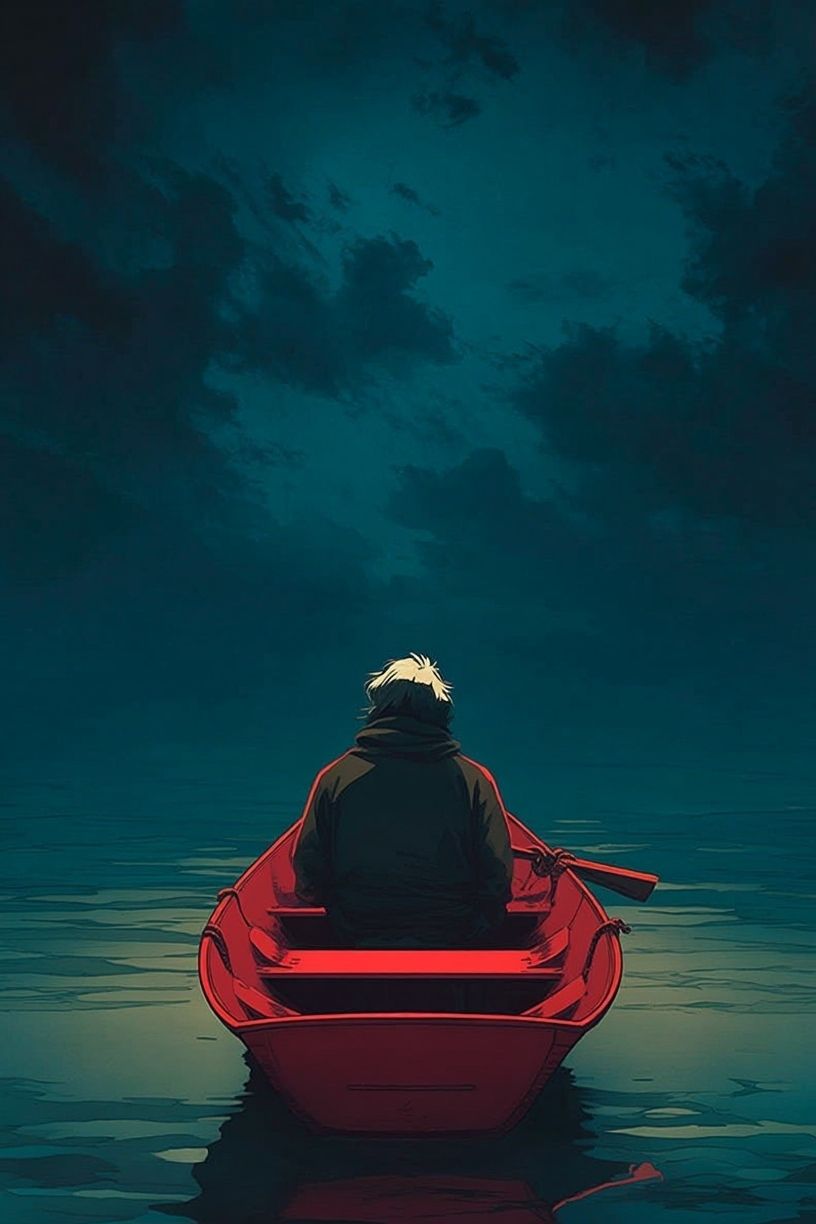Lonely Rowboat — Digital Art Print. poster detail