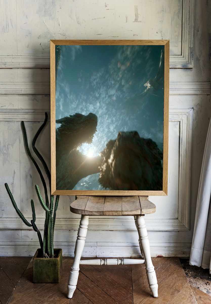 Dragon Skyward Fantasy Poster. room preview