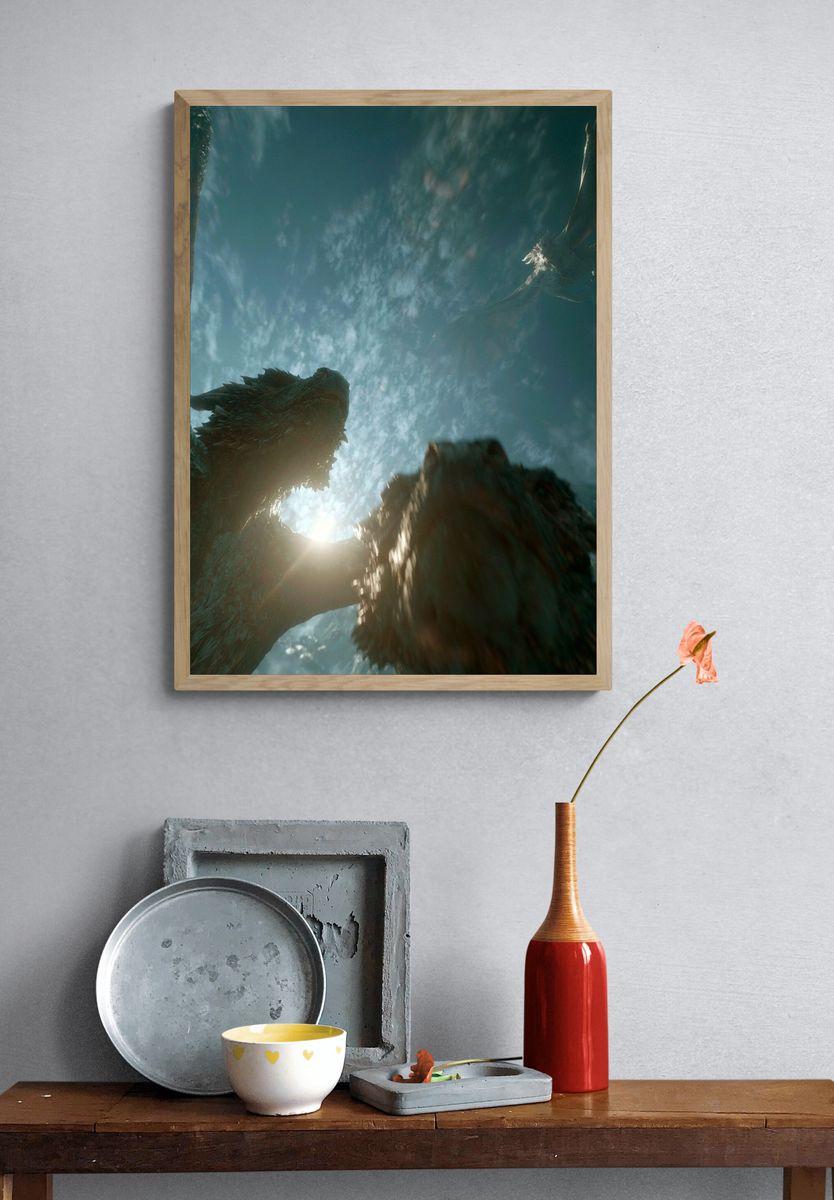 Dragon Skyward Fantasy Poster. — room view 3