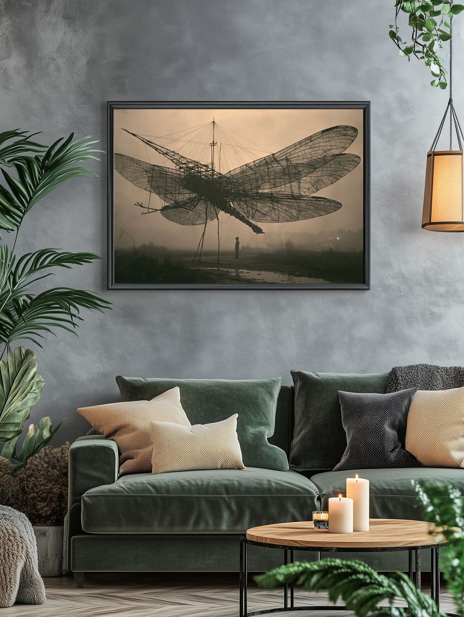 Dragonfly Sculpture Photography Poster. — room view 4