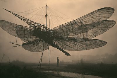 Dragonfly Sculpture Photography Poster.