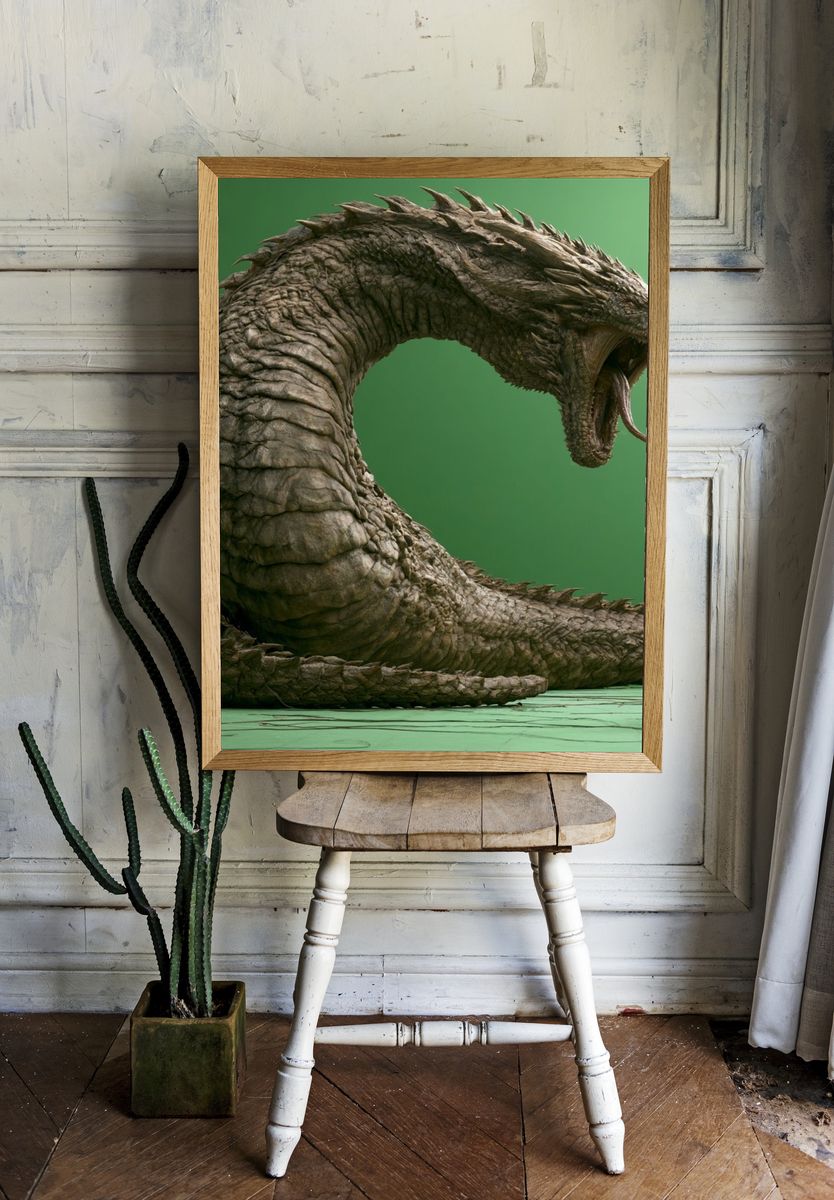 Dragon Creature Concept Art Poster. — room view 1