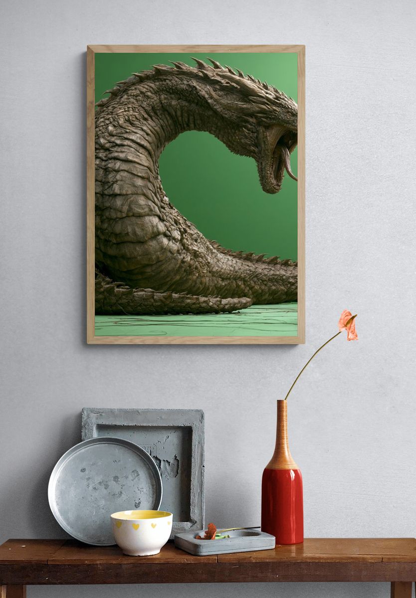 Dragon Creature Concept Art Poster. — room view 3