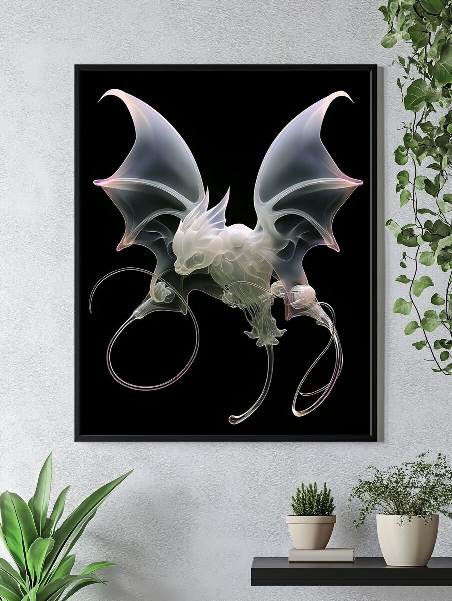 Ethereal Dragon — Digital Art Print. — room view 4