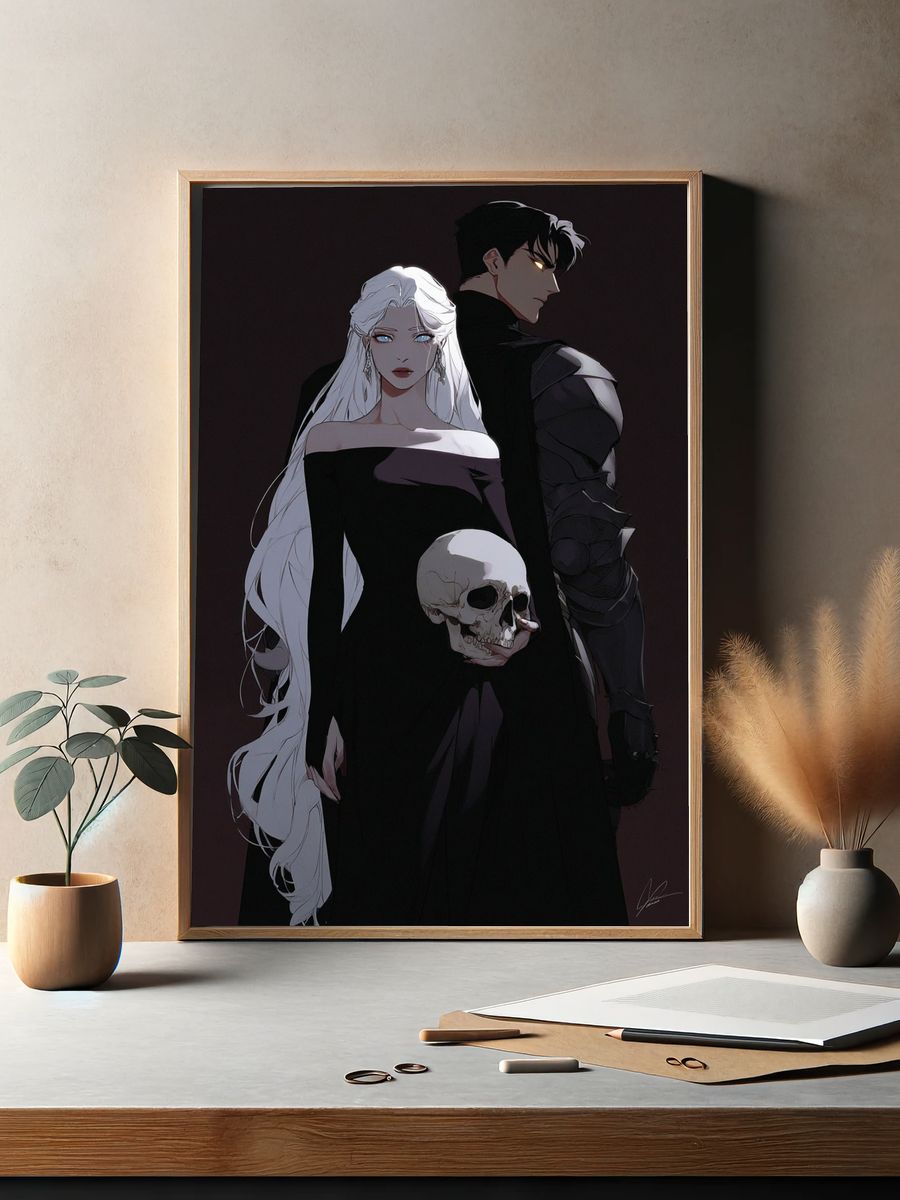 Dark Elegance — Anime Art Print. — room view 2
