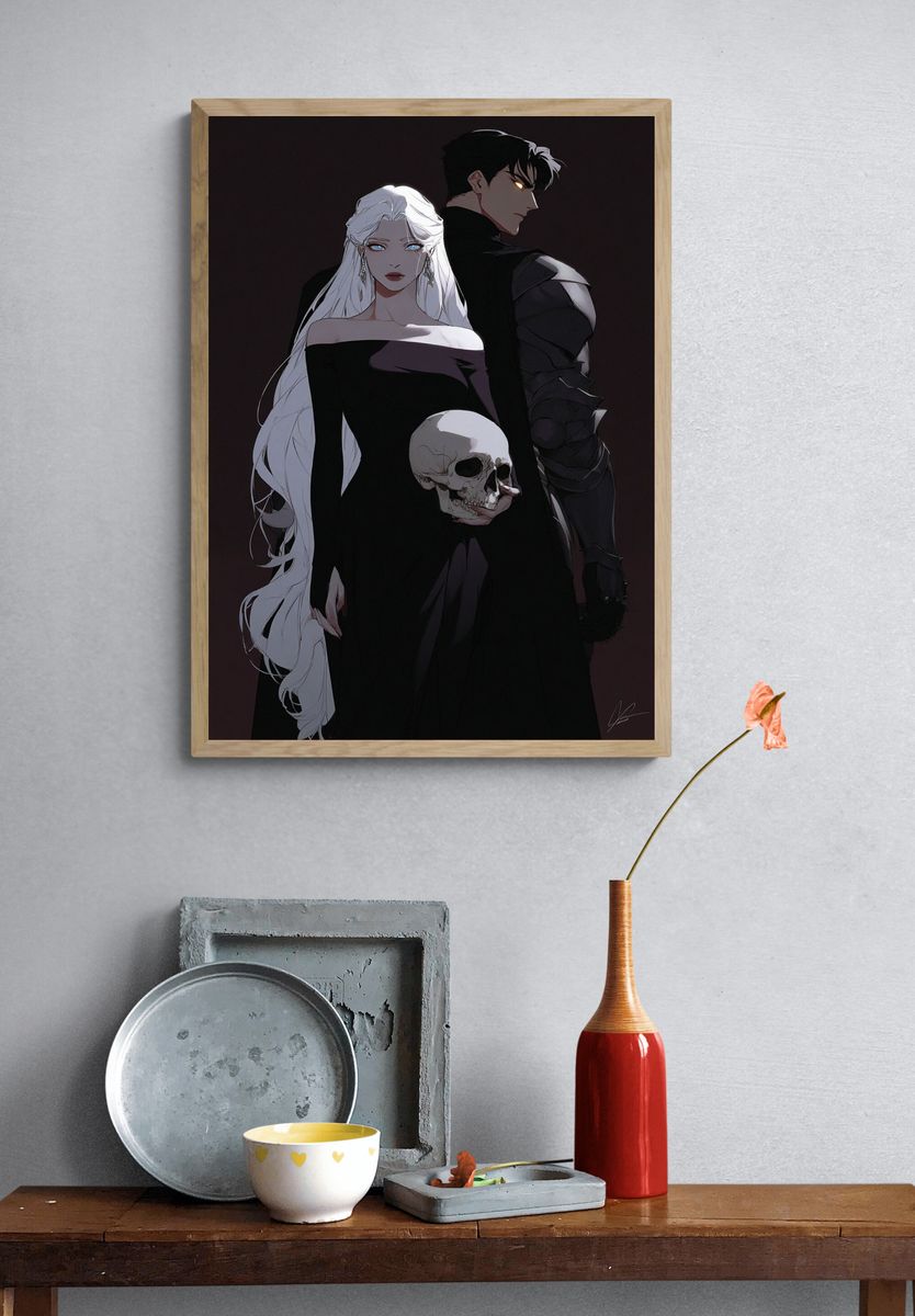 Dark Elegance — Anime Art Print. — room view 3