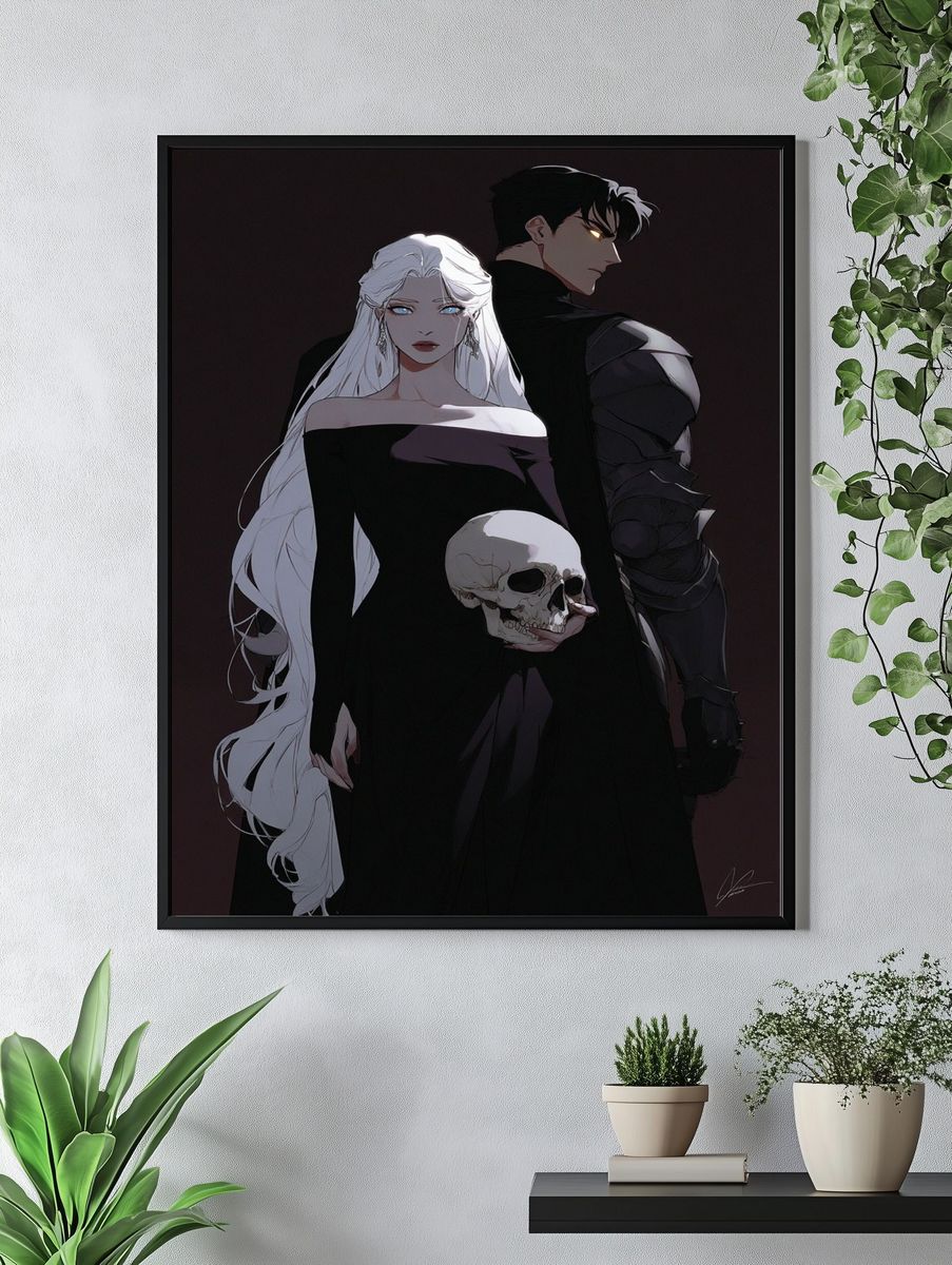 Dark Elegance — Anime Art Print. — room view 4