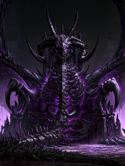 Dark Dragon Throne Illustration Poster.