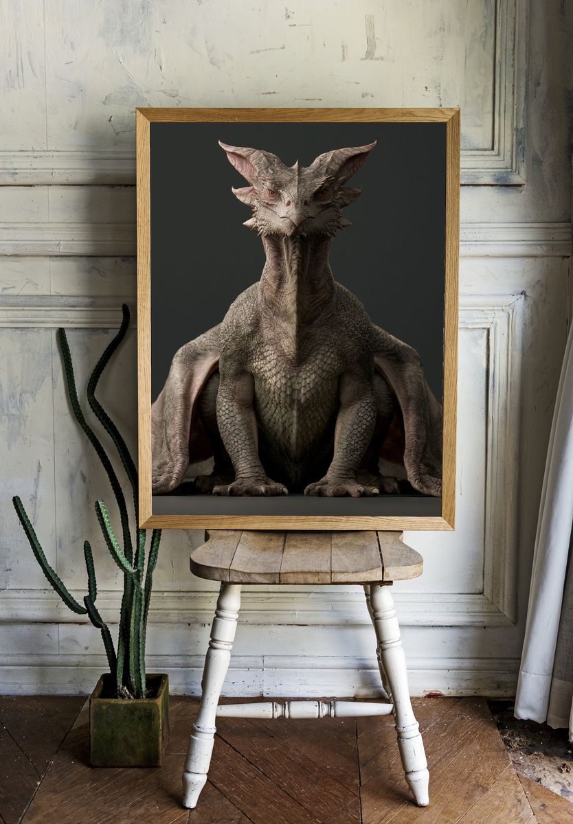 Dragon Portrait Fantasy Print. — room view 1