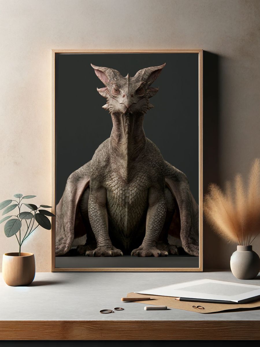 Dragon Portrait Fantasy Print. — room view 2