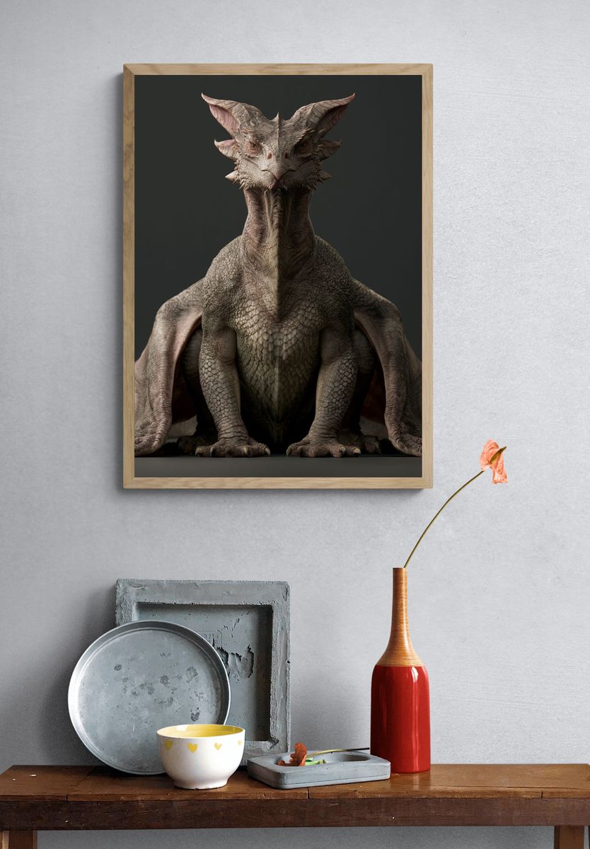 Dragon Portrait Fantasy Print. — room view 3