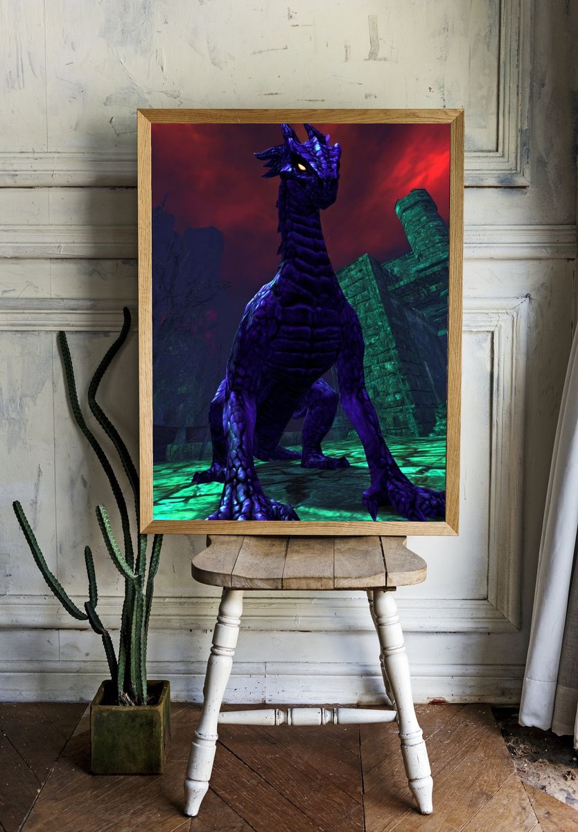 Dark Dragon Fantasy Poster. room preview