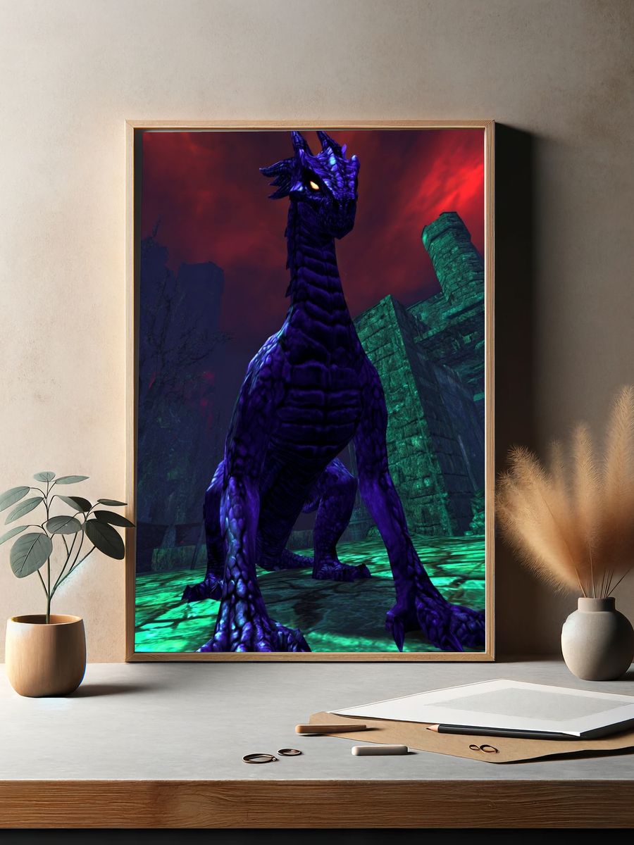 Dark Dragon Fantasy Poster. — room view 2