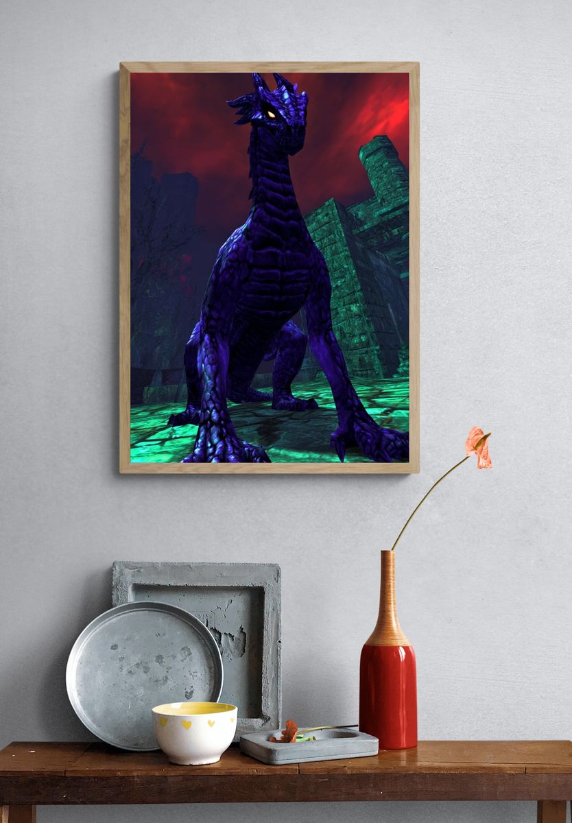 Dark Dragon Fantasy Poster. — room view 3