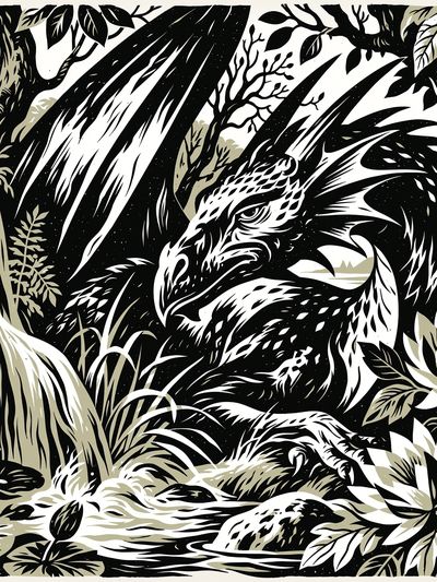 Dragon Forest Ink Poster.