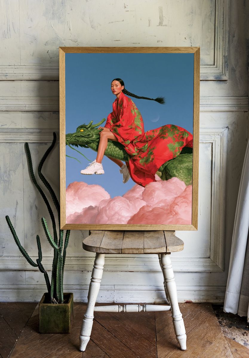 Dragon Rider Fashion Poster. — room view 1