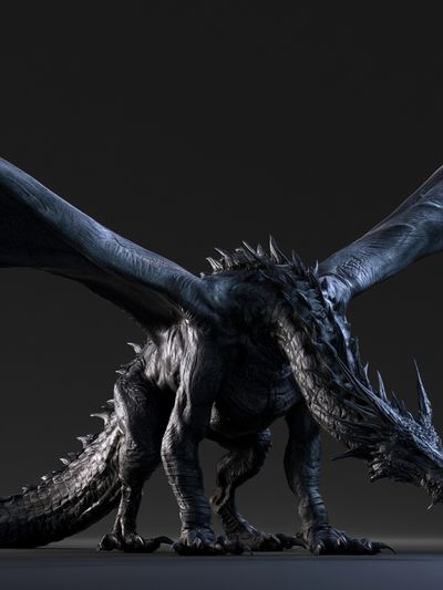 Dark Dragon Fantasy Art Print.