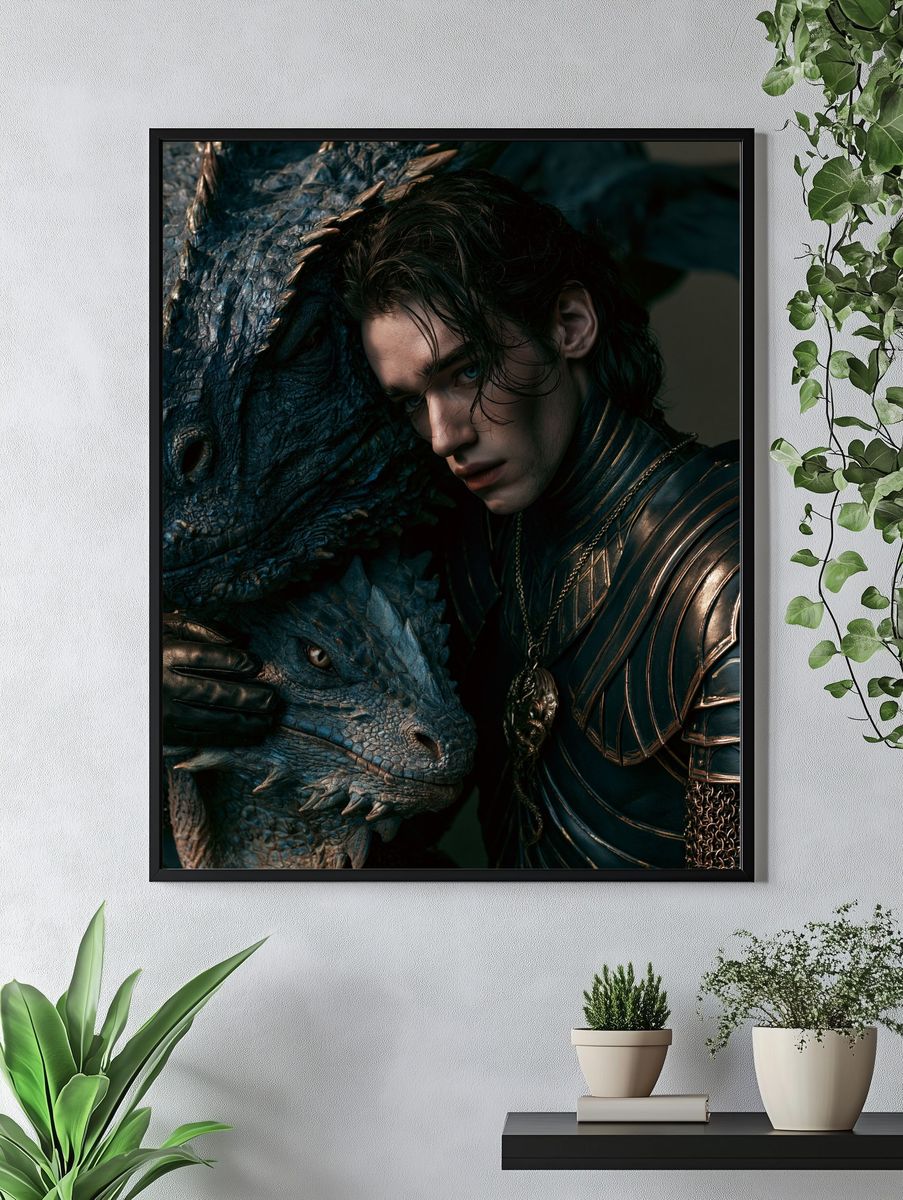 Dragon Rider Fantasy Portrait Poster. — room view 4