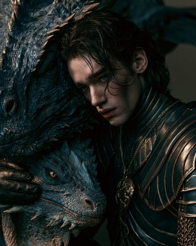 Dragon Rider Fantasy Portrait Poster.