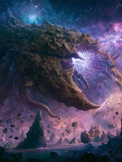 Cosmic Dragon Nebula Poster.