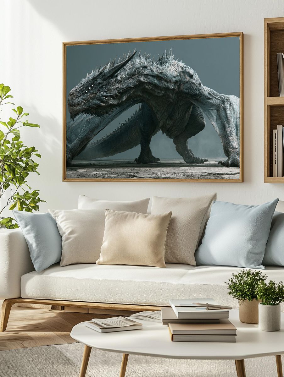 Dragon Creature Illustration Poster. — room view 2