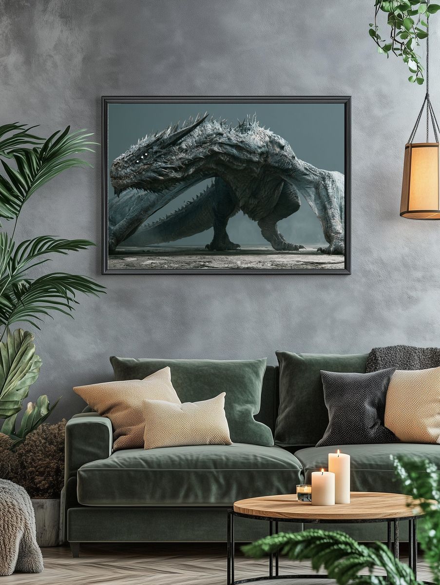 Dragon Creature Illustration Poster. — room view 4