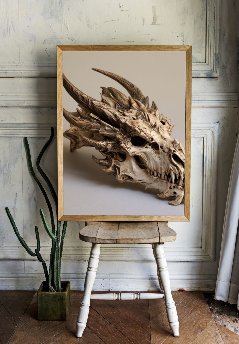 Dragon Skull Photography Poster. room preview
