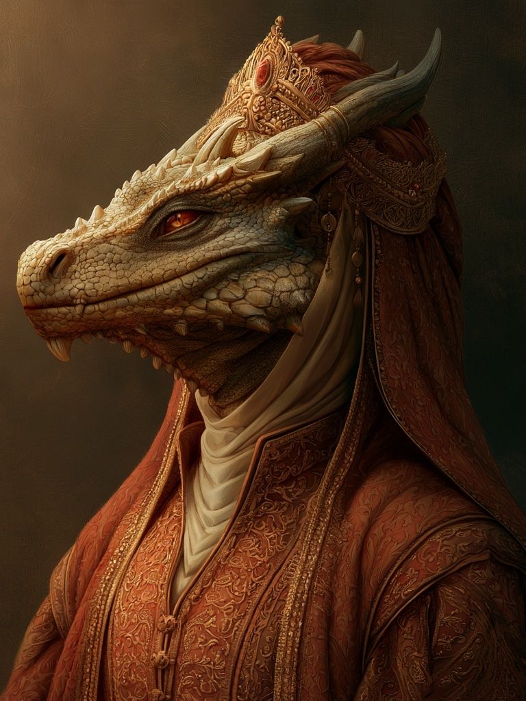 Dragon Queen Portrait Print. poster — illustration art