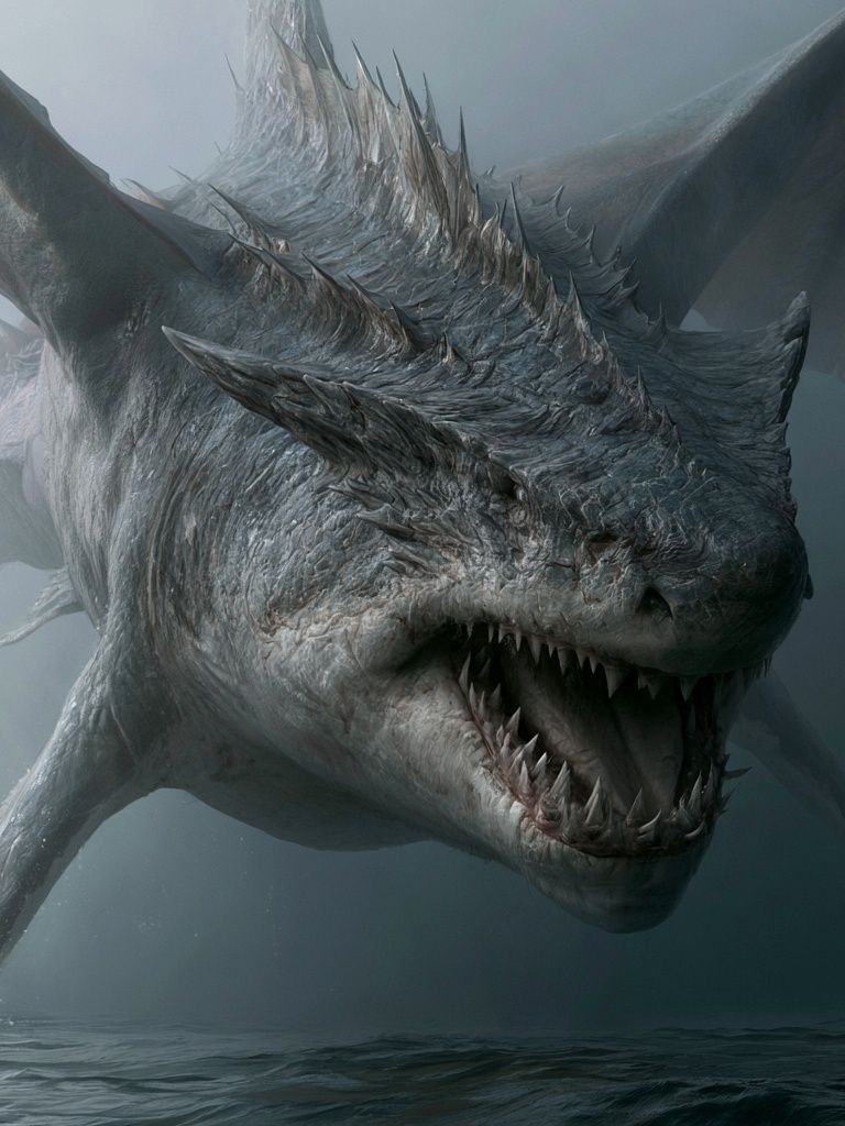 Sea Dragon Fantasy Poster. poster — illustration art