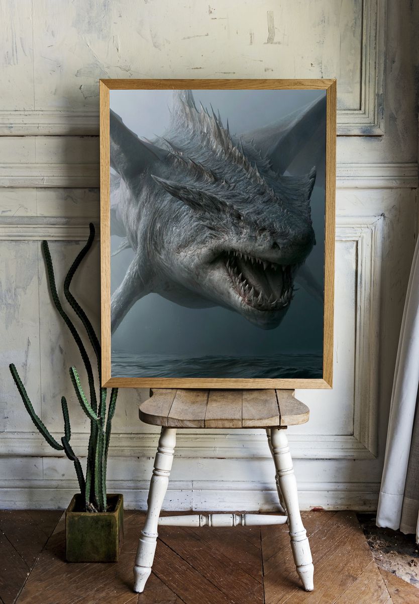 Sea Dragon Fantasy Poster. — room view 1