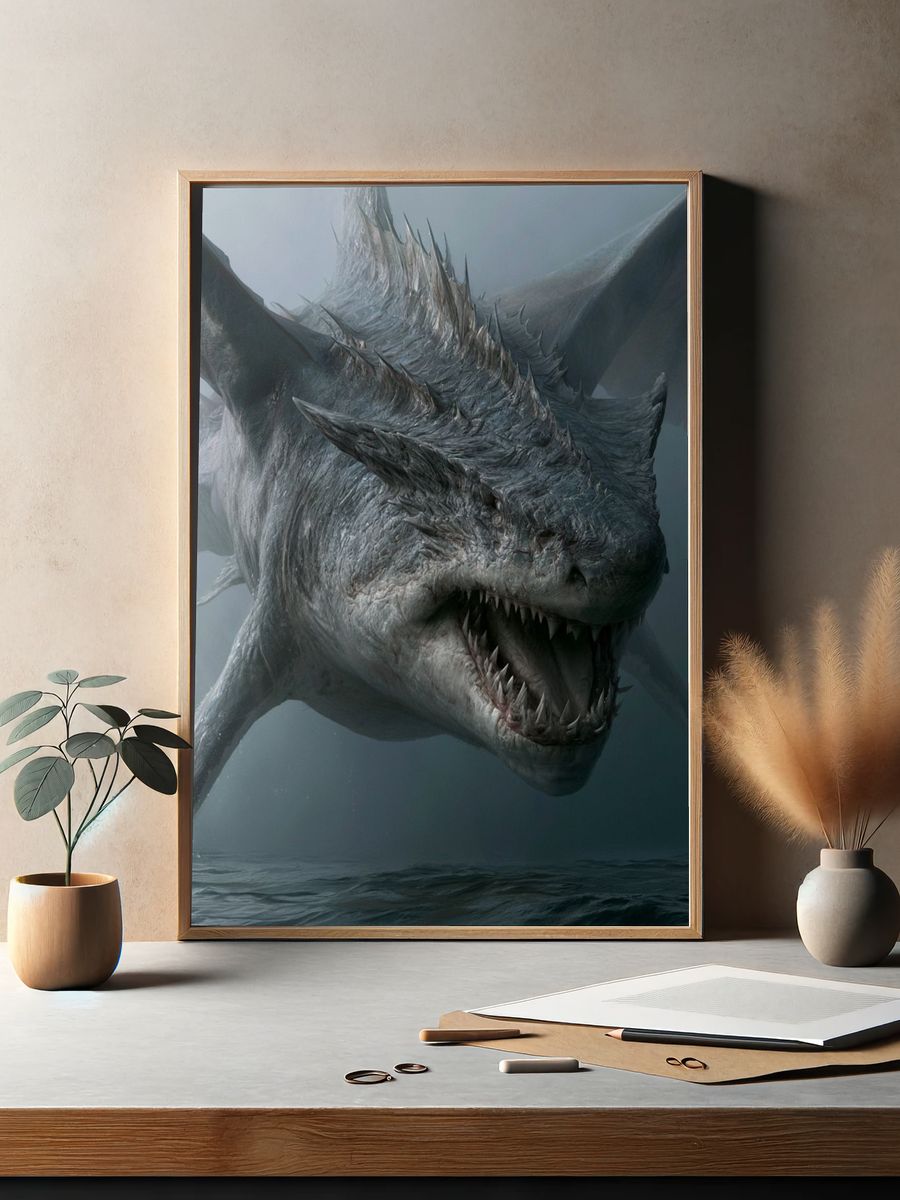 Sea Dragon Fantasy Poster. — room view 2