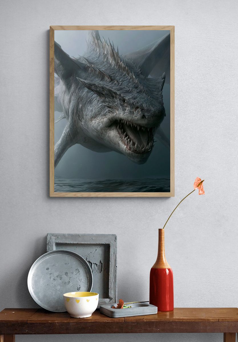 Sea Dragon Fantasy Poster. — room view 3