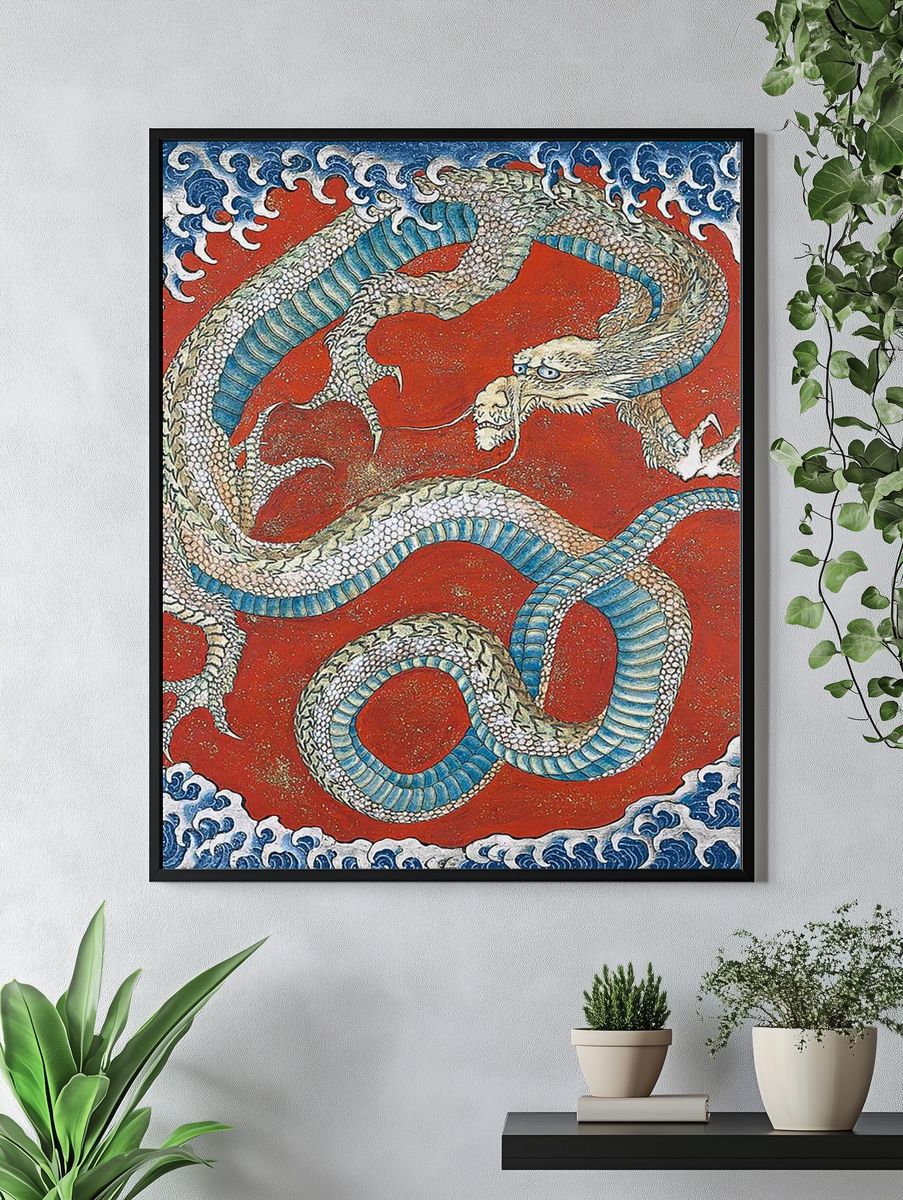 Dragon and Waves — Asian Art Print. — room view 4