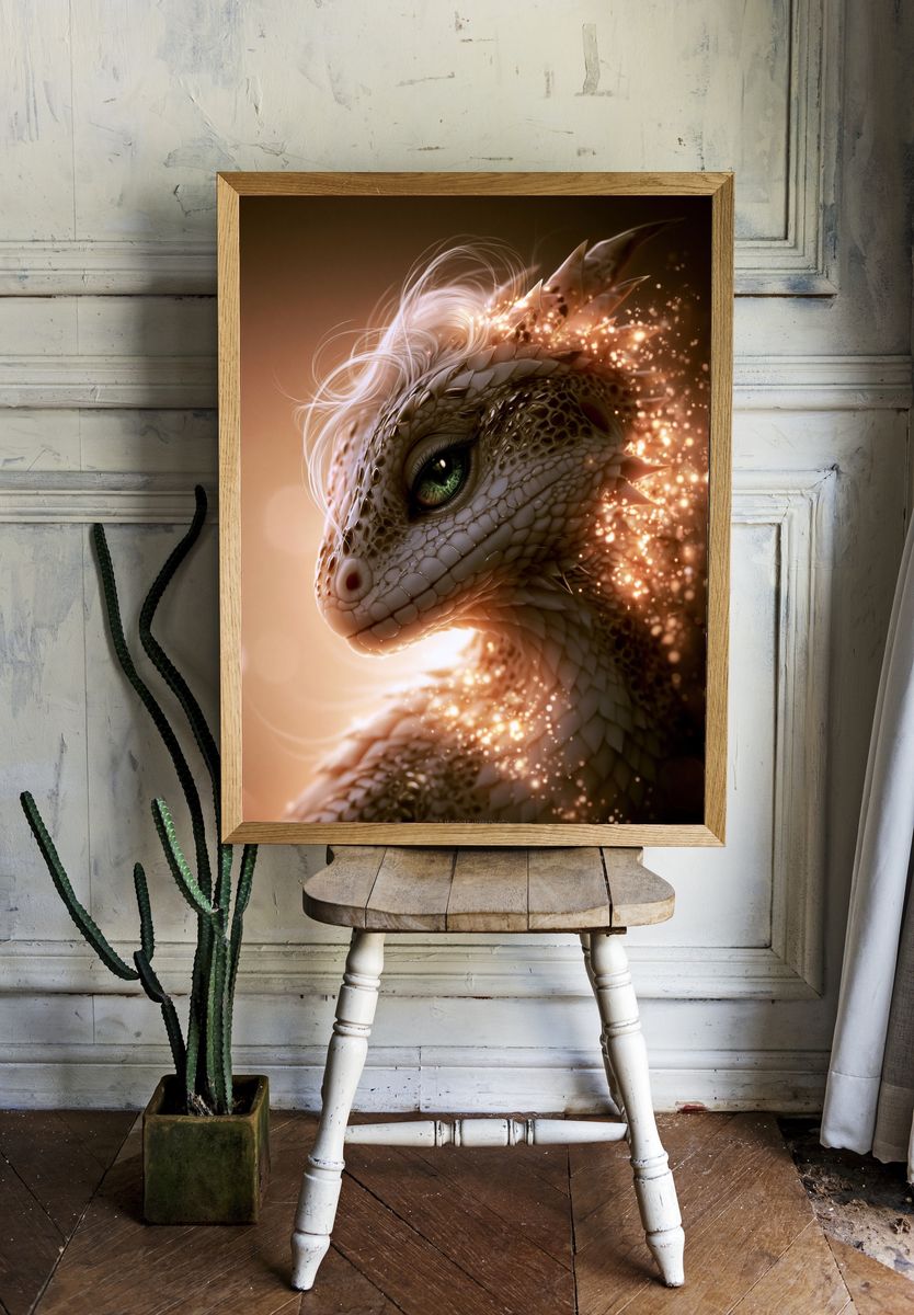 Fantasy Dragon Portrait Poster. — room view 1